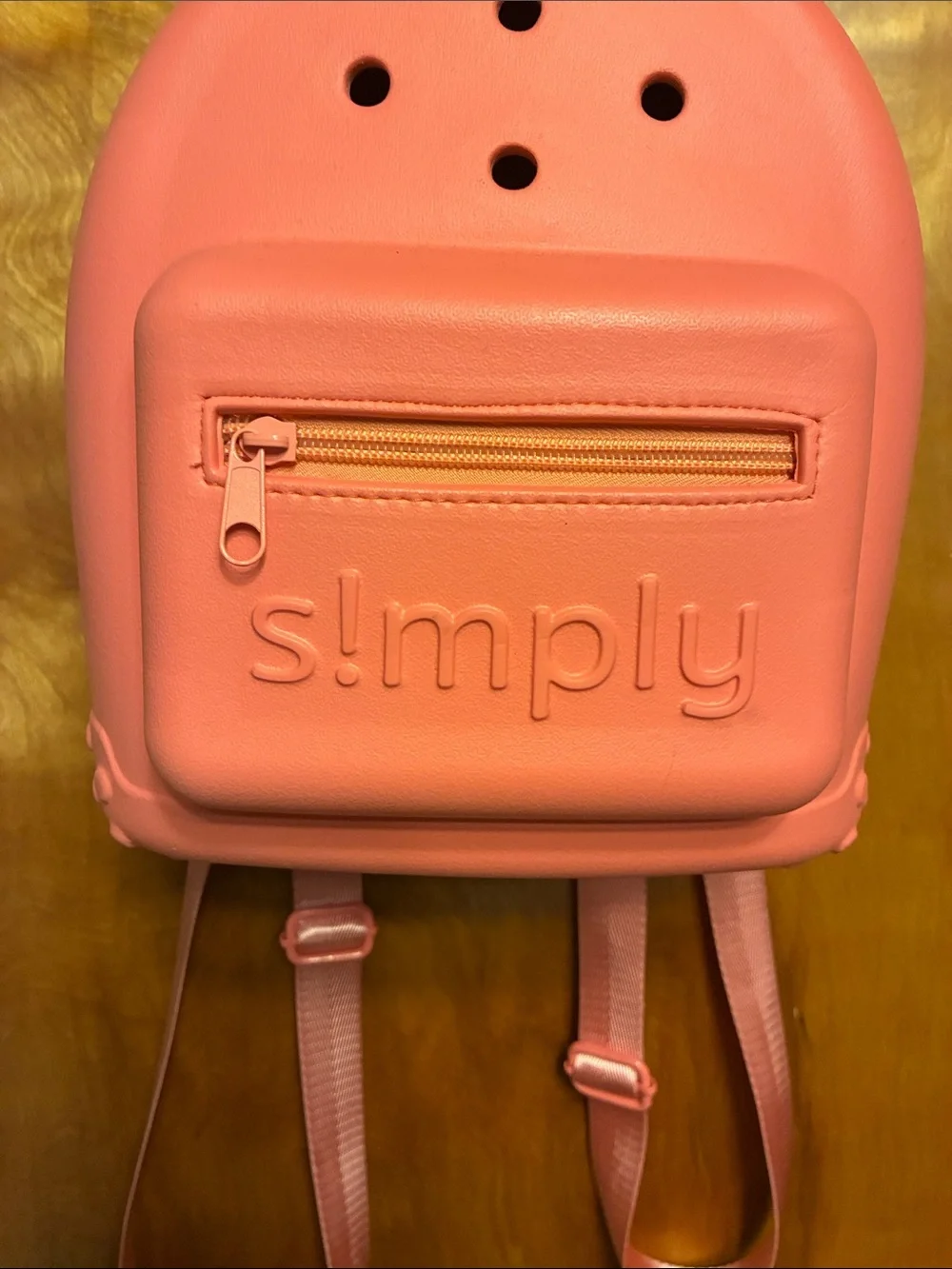 SIMPLY SOUTHERN. Hard shell pink Mini Backpack. Ventilation holes. NWOT